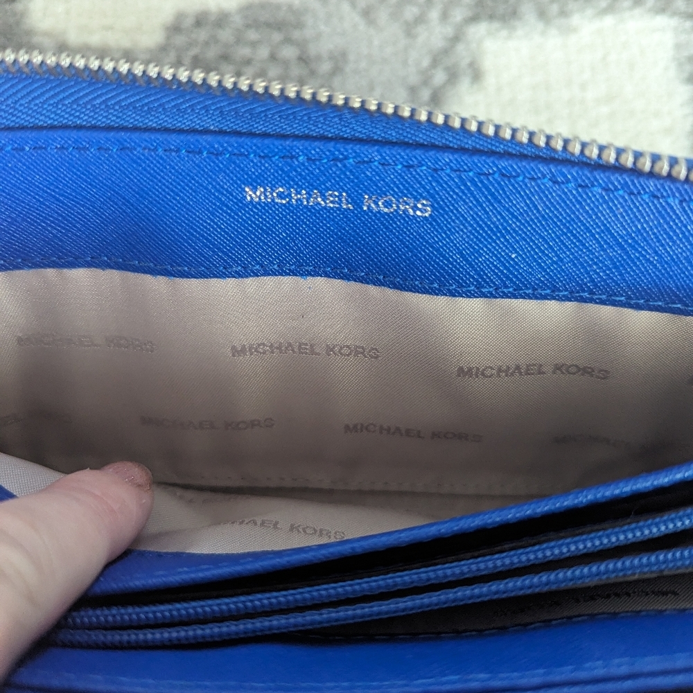 MICHAEL KORS Jet Set Saffiano Leather Royal Blue Tote LARGE - Picture 13 of 15